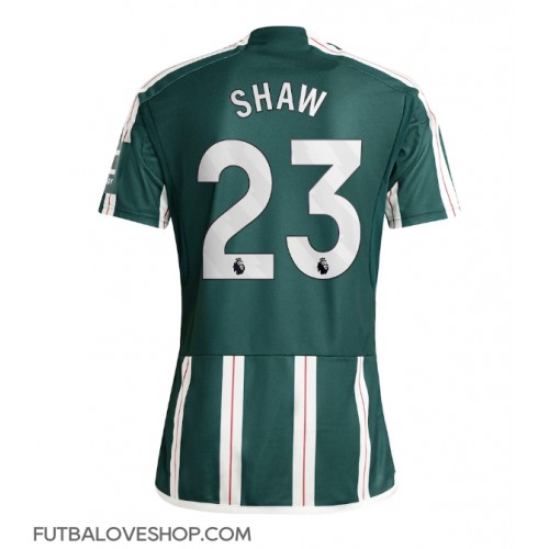Dres Manchester United Luke Shaw #23 Preč 2023-24 Krátky Rukáv